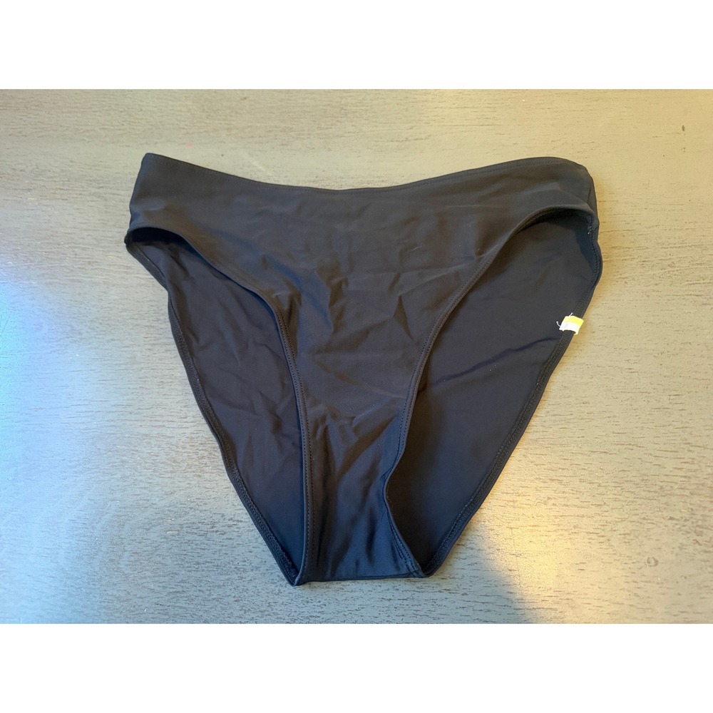 Summersalt Black High Leg Bikini Bottom Recycled Lycra Size 6 RN 154726
